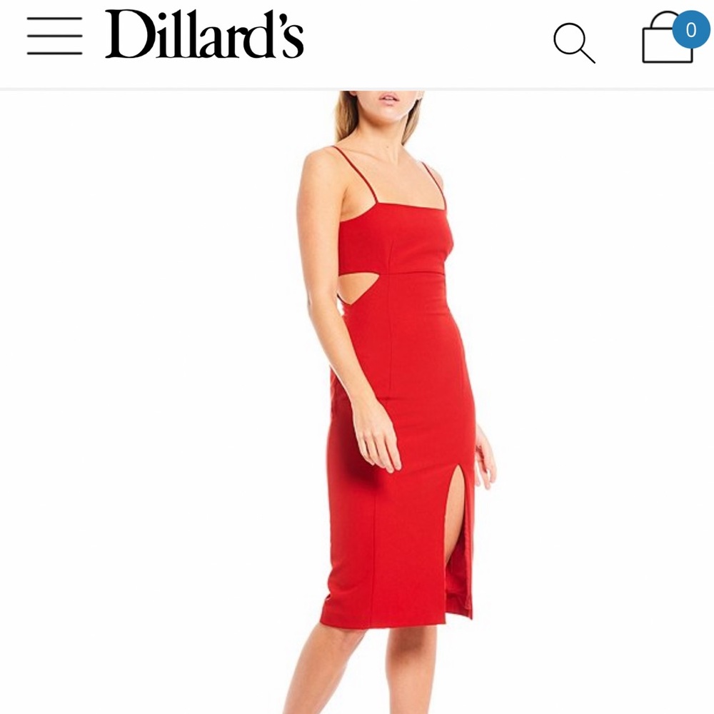 Gianni Bini Lillian square neck sleeveless cutout crep midi dress